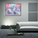 Swan Lover Lake 5D Diamond DIY Painting Kit Home Decor Craft 40 X 30cm