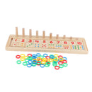 Wooden Math Toys Numbers Counting & Matching Blocks Set for Kids