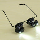 20X Glasses Type Magnifier Watch Repair Tool with Two LED Lights US