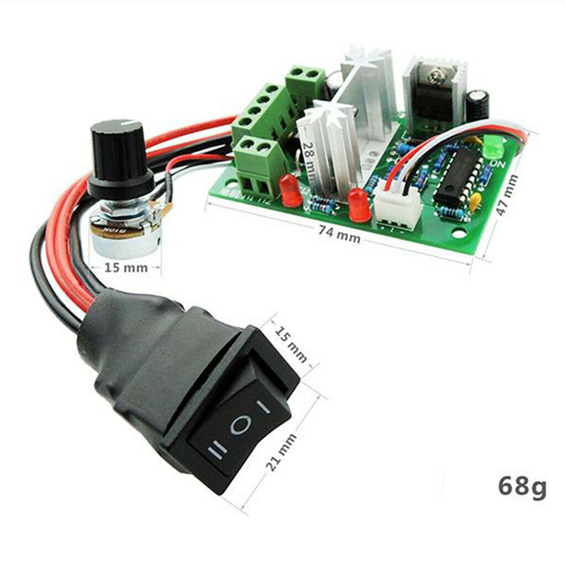 DC 6-30V 12V 24V 30V 10A PWM DC Motor Speed Controller CW CCW Reversible Switch
