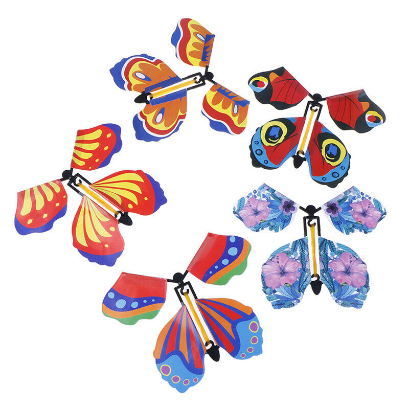 Magic Flying in the Book Butterfly Rubber Band Powered Wind Up Butterfly To3C