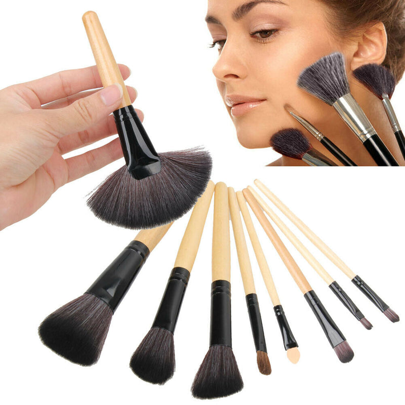 Pro 24 Pcs Makeup Brushes Cosmetic Tool Eyeshadow Powder Brush Set w/ Case K1B