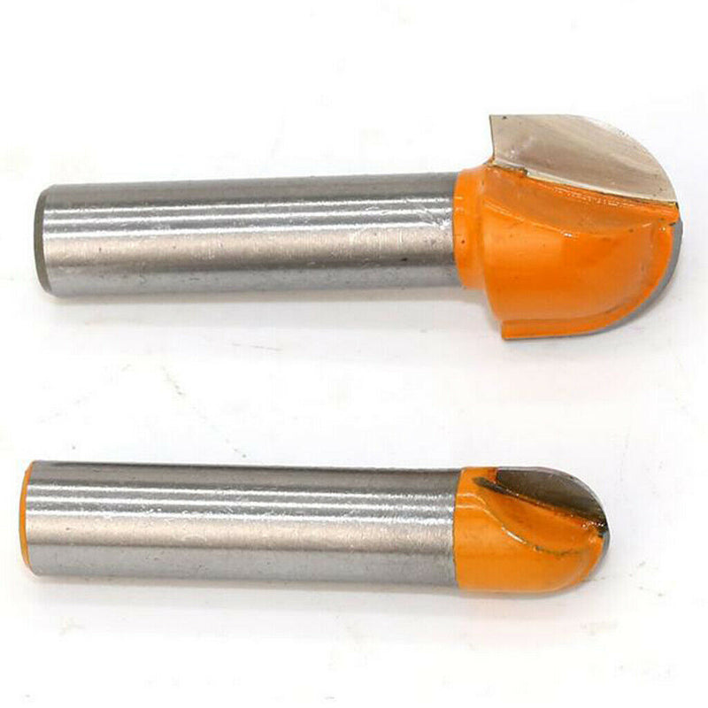 2Pcs 8mm Shank 3/8 and 5/8 Cutting Dia Woodworking Round Nose Cove Core Box