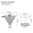 Premium Stainless Steel Coffee Filter, Reusable Pour Over Coffee Dripper Co D3K4