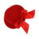 Ladies Mini Top Hat Fascinator Burlesque Millinery w/ Bowknot - Red
