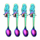 4 pcs Stainless Steel Dessert Spoons,Mermaid Spoon Hanging Coffee Spoon Tea R3D6
