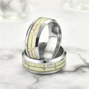 Luminous Ecg Ring Stainless Steel Ring Promise Heartbeat Ring Glowing Jewel