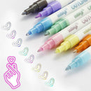12Colors/Set Drawing Double Line Outline Pen Highlight Marker Pen School Supply