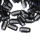 10Pcs Toupee Wig Clips Snap Clips W/ Rubber Back Hair Extension Black 9 TeetF TO