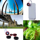 New Red Universal Clip 3In1 0.67X Fisheye Macro Wide Angle Lens for phones