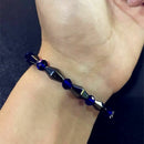 Fashion Natural Stone Magnetite Black Gallstone Beaded Bracelet Health Bang
