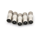 5Pcs F Type Female To TV Aerial RF Coaxial Male Connector Adapter Plug