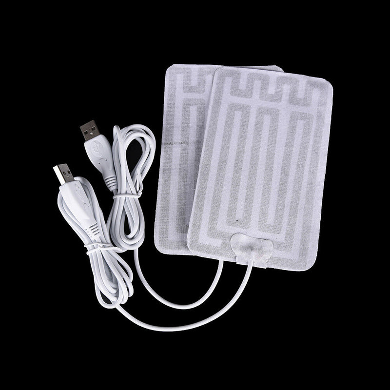 1pair 5V winter warm gloves usb  heated pads hand warmer 8*13cm pads B Bj