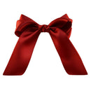 Women's Bow Hair Clips Barrette Ponytail Holder Red wine
