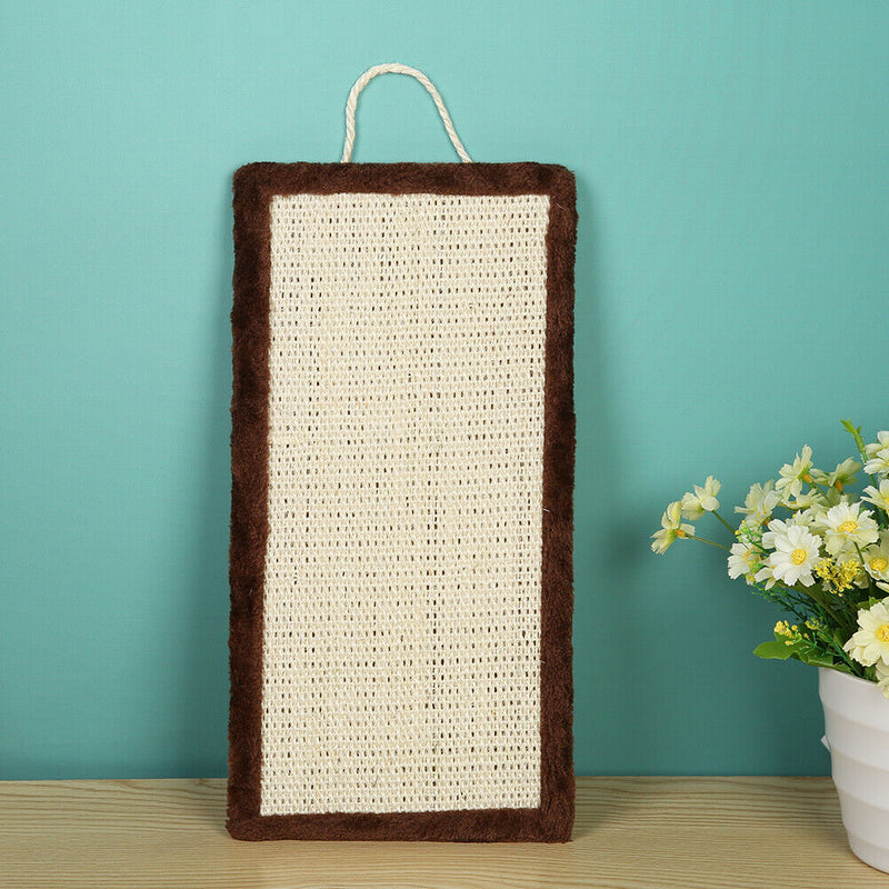 Pet Fish Sisal Cat Furniture Carpet Protector Scratch Mat Toys (Brown)