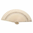 Flower Pattern Hollow Out Foldable Wooden Hand Fan Gift 7.9"