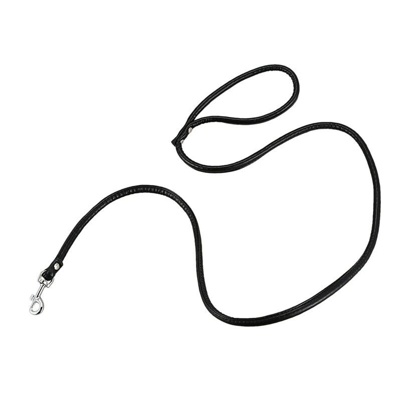 hook buckle PU Leather Pet Leash 120cm Black J4D3