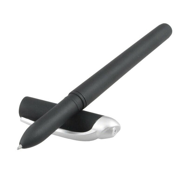 Black Plastic Auto Vanishing Magic Disappearing Blue Ink Ball Point Pen