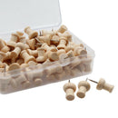 80pcs H-Shape Wood Decorative Push Pins, Wood Head and Steel Needle Point T V2T9