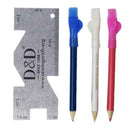 Marking Pen Fabric Marker Tailor's Chalk & Metal Sewing Measuring Gauge Rulers