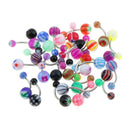 30Pcs Acrylic Ball Body Piercing Jewelry Button Belly Navel Ring Stud Bar