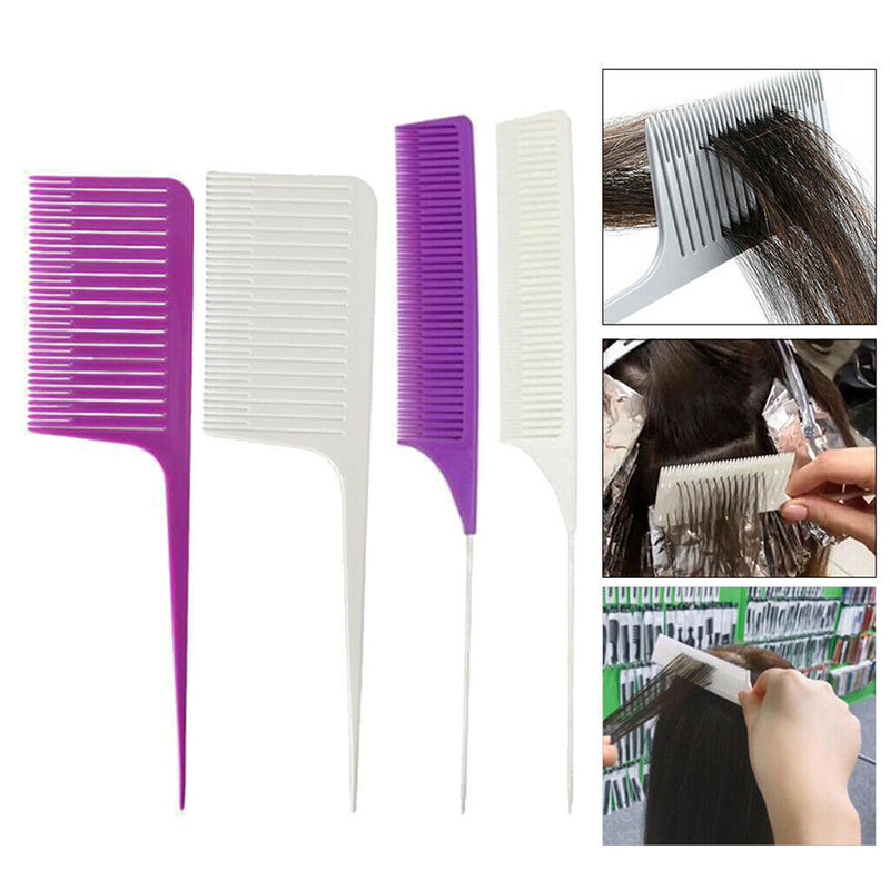 4 Pieces ABS Plastic Fine Sectioning Weave Highlighting Foiling Hair Comb