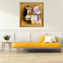 5D DIY Full Drill Diamond Painting Wolf and Dream Catcher Embroidery Kit