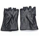 Women Punk Leather Driving Biker Fingerless Mittens Dance Motorcycle Gloves Gw