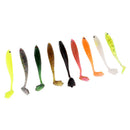 9Pcs Super Soft T Tail Soft Worm Fishing Lures Bait Fishing Tackle 3.3inch