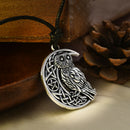 Charm Goddess Crescent Moon Pentagram Pendant Owl Pagan Amulet Necklace Jewelry