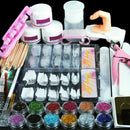 New Set of Full Acrylic Powder Nail Art Tool Set Tips Brush Manicure Tool Kits