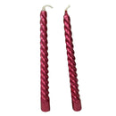 2pcs Taper Twisted Smokeless Dinner Dining Table Wedding Xmas Candles Red