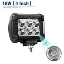 1pcs LED 18W Work Light Bar Driving Fog Spot Lamp For Offroad Car Truck TE TQY
