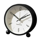 4'' Non-Ticking Quartz Battery Operated Analog Alarm Clock Nightlight Black