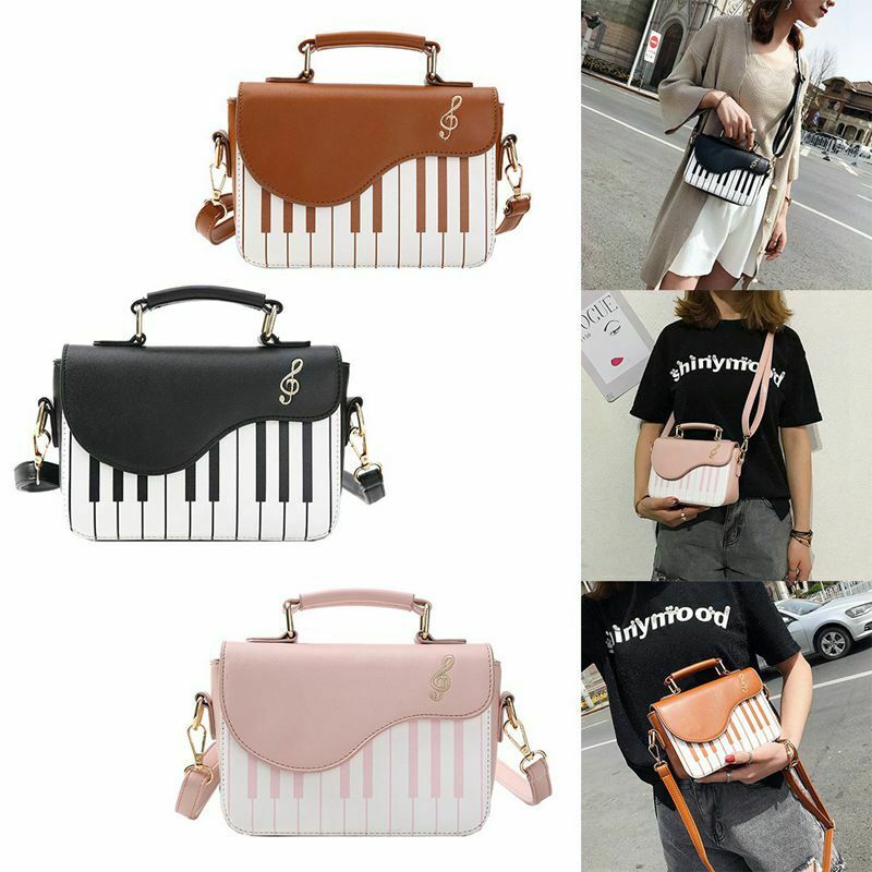 Pink new fashion hit color piano printing handbag sweet wind fresh shoulder K7M1