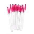 100Pcs Disposable Eyelash Brush Mascara Wands Applicator Spoolers (Rose Red