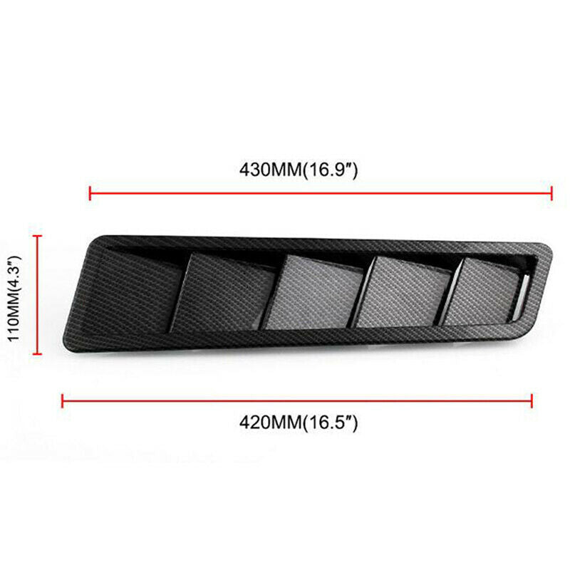 2PCS Universal Carbon Fiber Look Style Hood Vent Louver Cooling Panel Trim  3C