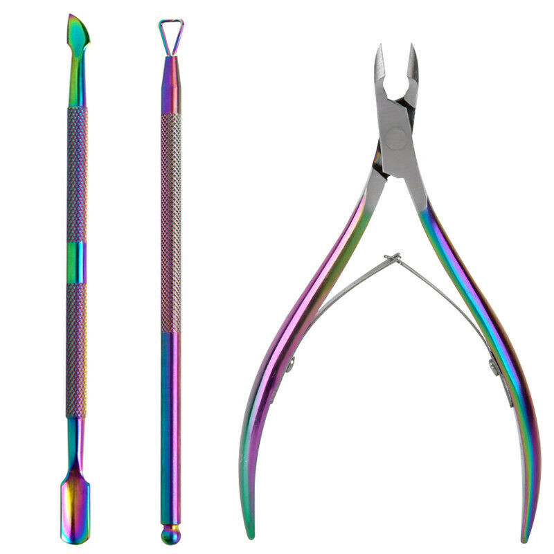 3 IN 1 Nail Cuticle Remover Nipper Clipper Trimmer Spoon Pusher Tool Set