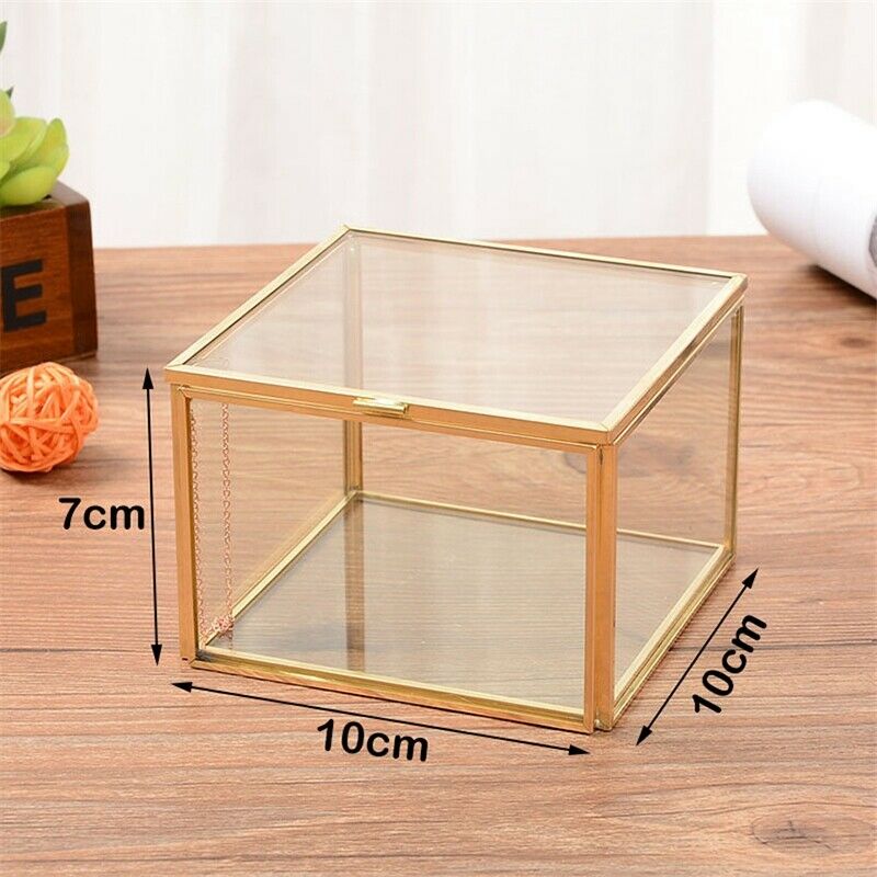 Square Opening Glass Geometry Garden Jewelry Boxs Mirror Jewelry Storage Bo X7S4