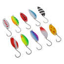 10pcs Mixed Colors Metal Fishing Lures 4cm/1.6inch Spinners Spoons Fishing Baits