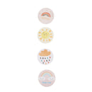 500 Pcs Round Cartoon Thank You Stickers Cute Sun Rainbow Clouds StiSEAU