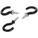 1.1"Cup Mug Hooks Shouldered Metal Screw-in plastic coated Hanging black 25