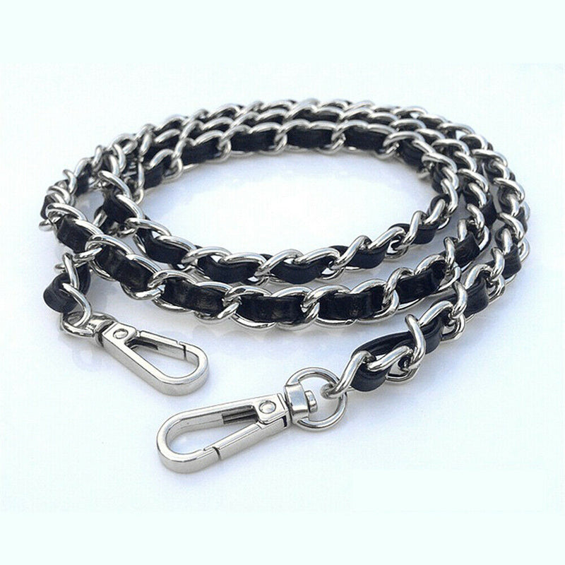 Metal AND Leather Bag Chain Strap Replacement for Purse Handbag Shoulder Bag