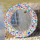 500 Pcs Vitreous Glass Mosaic Tiles for Arts DIY Multicolor,Red and Yellow