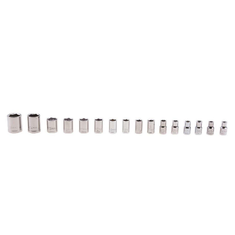 40PCS SAE and Metric 1/4 and 3/8 inch Drive Ratchet Wrench Socket Set Kit