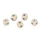 200PC Natural Mixed A-Z Alphabet/ Letter Square Wood Beads 10x10mm(3/8"x3/8 O5Z9