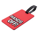 Red Secure Travel Suitcase Luggage Name ID Holder Label Tag Claim Hands OFF T2S2