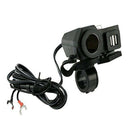 Waterproof 5V/2.1A Dual USB Output Motorcycle Handlebar Clamp Power Adapter
