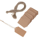 100Pcs Blank Kraft Jewelry Price Label String Price Tags With String 20m ME