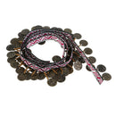 Embroidered Boho Copper Beaded Fringe Trim Tassels Ribbon 1 Yard for Sewing